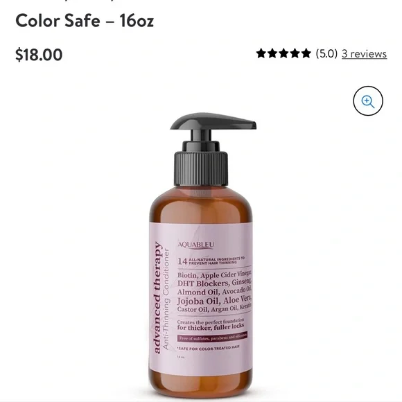 NEW Aquableu Advanced Therapy Anti-Thinning Conditioner – All-Natural - Picture 1 of 6